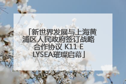 新世界发展与上海黄浦区人民政府签订战略合作协议 K11 ELYSEA璀璨启幕