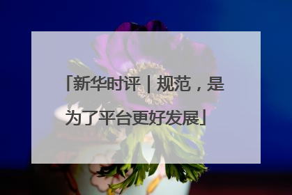 新华时评｜规范，是为了平台更好发展
