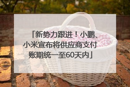 新势力跟进！小鹏、小米宣布将供应商支付账期统一至60天内