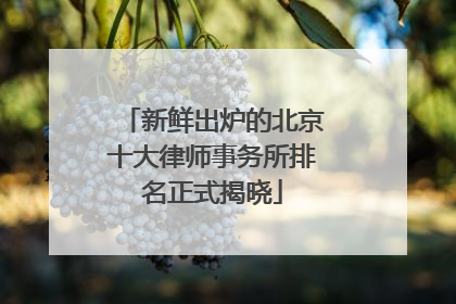 新鲜出炉的北京十大律师事务所排名正式揭晓