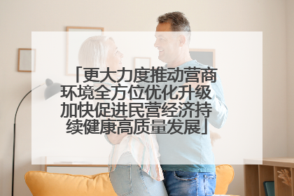 更大力度推动营商环境全方位优化升级加快促进民营经济持续健康高质量发展