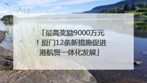 最高奖励9000万元!厦门12条新措施促进港航贸一体化发展