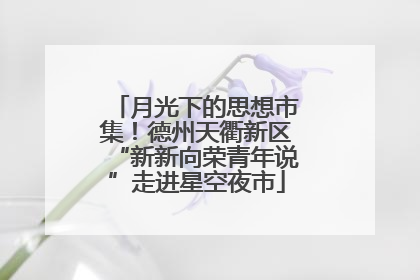 月光下的思想市集！德州天衢新区“新新向荣青年说”走进星空夜市