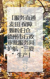 服务直通麦田 保障颗粒归仓 德州市行政审批服务局护航“三夏”生产