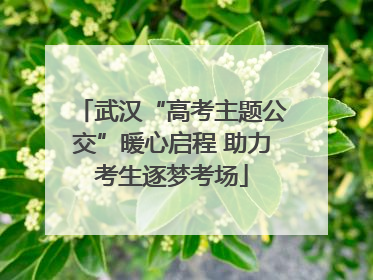 武汉“高考主题公交”暖心启程 助力考生逐梦考场