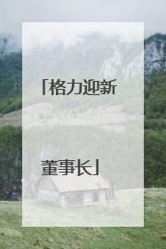 格力迎新董事长