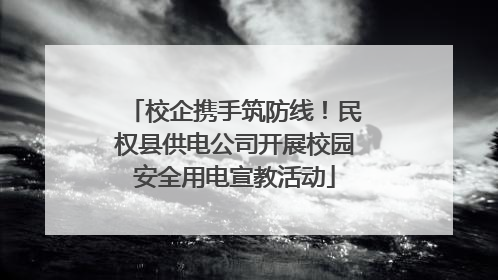 校企携手筑防线！民权县供电公司开展校园安全用电宣教活动