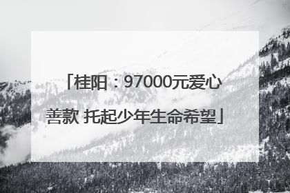 桂阳：97000元爱心善款 托起少年生命希望