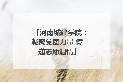 河南城建学院：凝聚党团力量 传递志愿温情