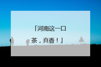 河南这一口茶，真香！