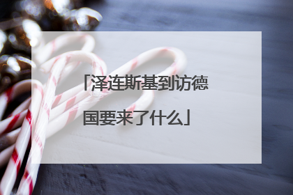 泽连斯基到访德国要来了什么