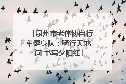 泉州市老体协自行车健身队：骑行天地间 书写夕阳红