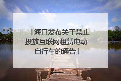 海口发布关于禁止投放互联网租赁电动自行车的通告