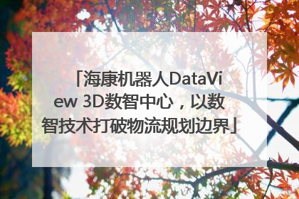 海康机器人DataView 3D数智中心，以数智技术打破物流规划边界