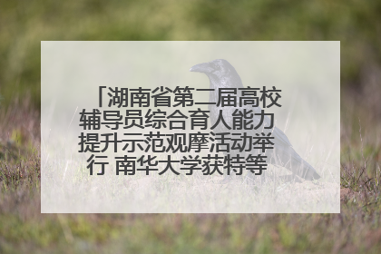 湖南省第二届高校辅导员综合育人能力提升示范观摩活动举行 南华大学获特等奖和一等奖