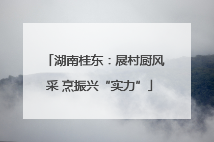湖南桂东：展村厨风采 烹振兴“实力”