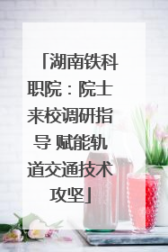 湖南铁科职院：院士来校调研指导 赋能轨道交通技术攻坚