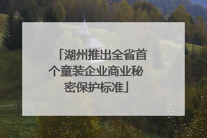 湖州推出全省首个童装企业商业秘密保护标准