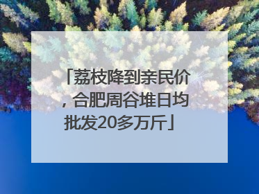 荔枝降到亲民价，合肥周谷堆日均批发20多万斤