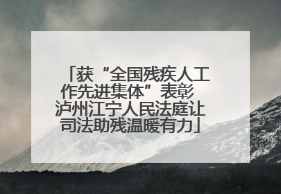 获“全国残疾人工作先进集体”表彰 泸州江宁人民法庭让司法助残温暖有力