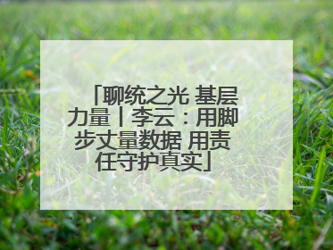 聊统之光 基层力量丨李云：用脚步丈量数据 用责任守护真实