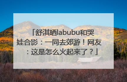 舒淇晒labubu和哭娃合影：一同去郊游！网友：这是怎么火起来了？