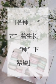 芒种：“芒”着生长，“种”下希望
