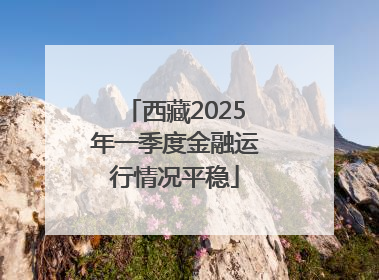 西藏2025年一季度金融运行情况平稳