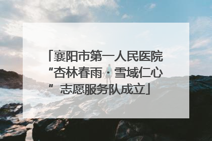 襄阳市第一人民医院“杏林春雨・雪域仁心”志愿服务队成立