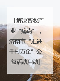 解决畜牧产业“痛点”，济南市“走进千村万企”公益活动启动