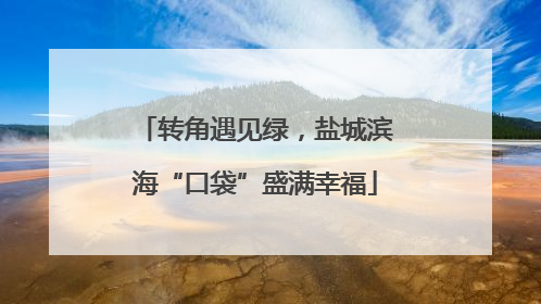 转角遇见绿，盐城滨海“口袋”盛满幸福