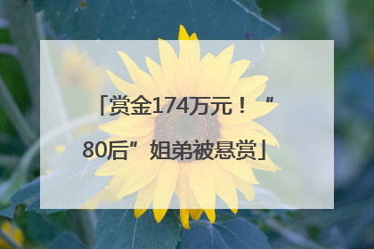 赏金174万元！“80后”姐弟被悬赏