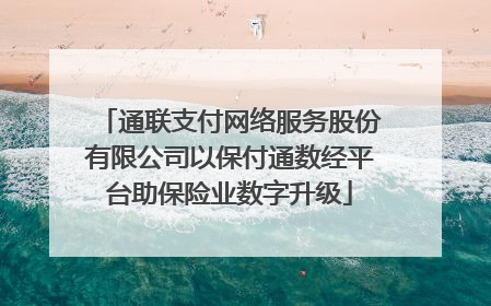 通联支付网络服务股份有限公司以保付通数经平台助保险业数字升级