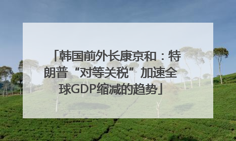 韩国前外长康京和：特朗普“对等关税”加速全球GDP缩减的趋势