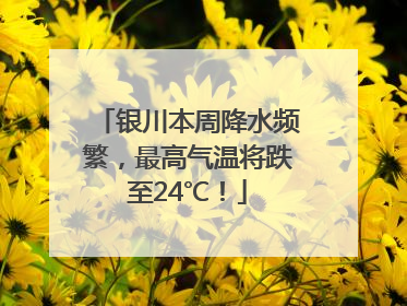 银川本周降水频繁，最高气温将跌至24℃！