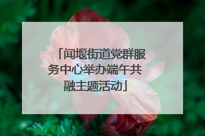 闻堰街道党群服务中心举办端午共融主题活动