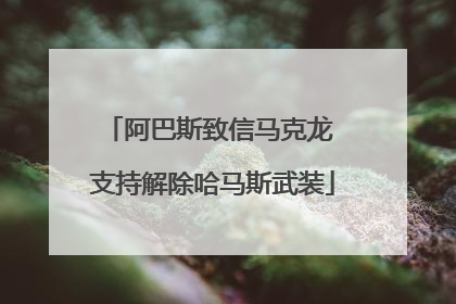 阿巴斯致信马克龙 支持解除哈马斯武装