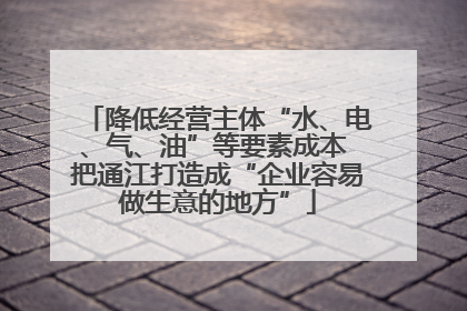 降低经营主体“水、电、气、油”等要素成本 把通江打造成“企业容易做生意的地方”