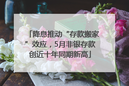 降息推动“存款搬家”效应，5月非银存款创近十年同期新高