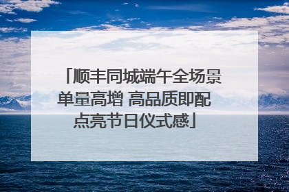 顺丰同城端午全场景单量高增 高品质即配点亮节日仪式感