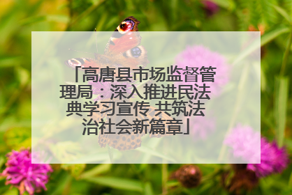 高唐县市场监督管理局：深入推进民法典学习宣传 共筑法治社会新篇章