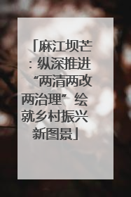 麻江坝芒：纵深推进“两清两改两治理”绘就乡村振兴新图景