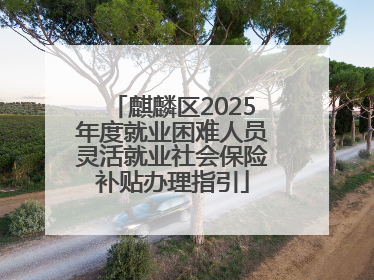 麒麟区2025年度就业困难人员灵活就业社会保险补贴办理指引