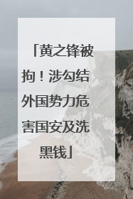 黄之锋被拘！涉勾结外国势力危害国安及洗黑钱