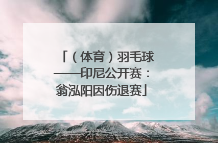 （体育）羽毛球——印尼公开赛：翁泓阳因伤退赛