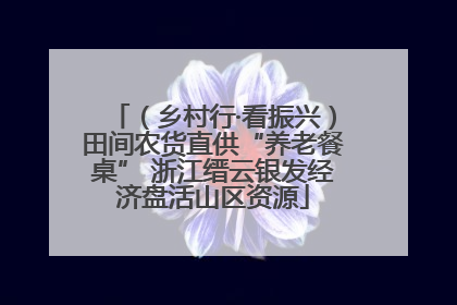 （乡村行·看振兴）田间农货直供“养老餐桌” 浙江缙云银发经济盘活山区资源