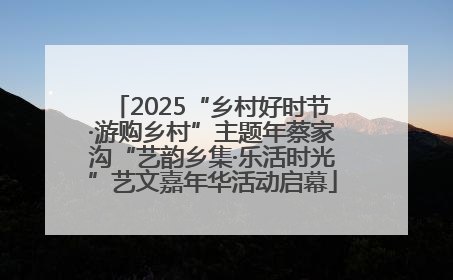 2025“乡村好时节·游购乡村”主题年蔡家沟“艺韵乡集·乐活时光”艺文嘉年华活动启幕