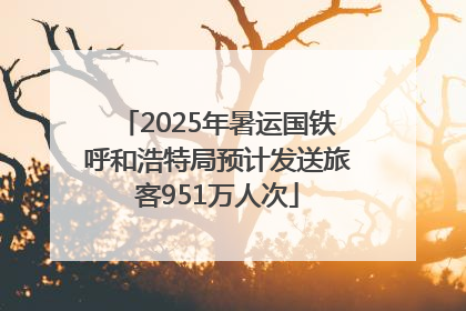 2025年暑运国铁呼和浩特局预计发送旅客951万人次