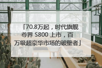 70.8万起，时代旗舰尊界 S800 上市，百万级超豪华市场的破壁者