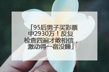 95后男子买彩票中2930万！反复检查四遍才敢相信，激动得一宿没睡